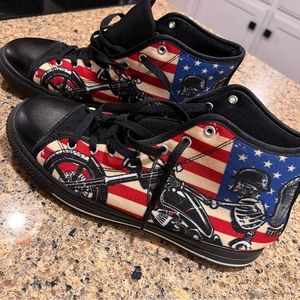 Chuck Taylor Style Biker USA Flag limited edition. Harley Davidson style.